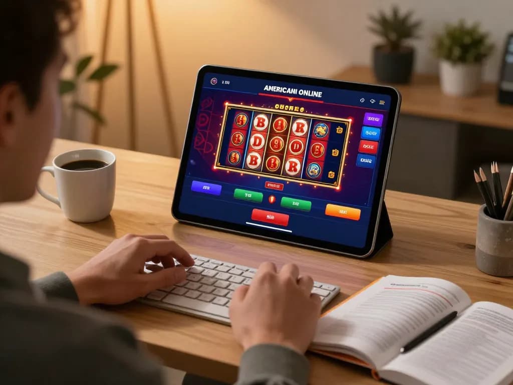 Engaging gameplay in casino americani online on tablet at a home office