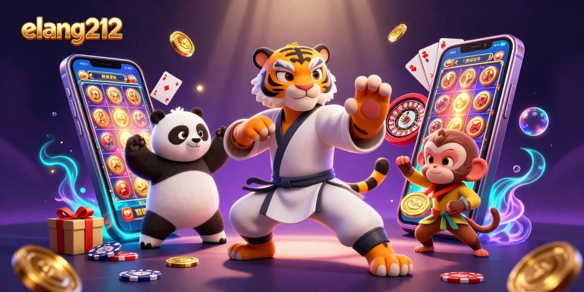 Experience the excitement of elang212 through dynamic casino imagery featuring vibrant characters.