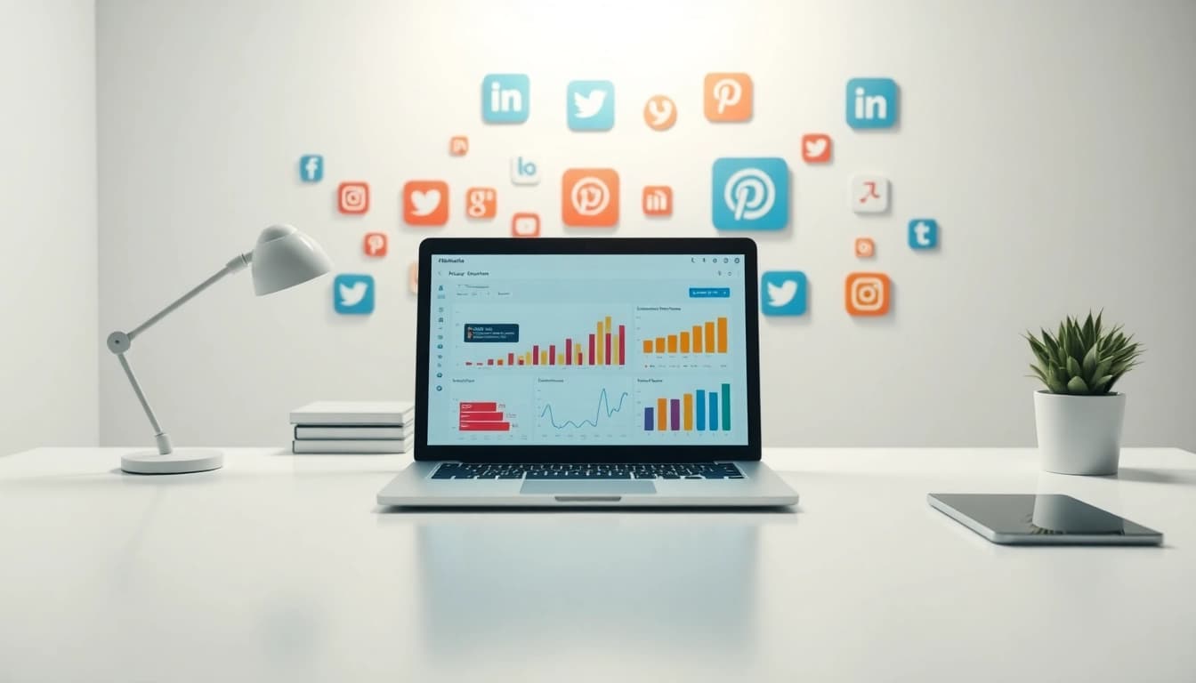 Engaging professional setting illustrating the best smm panel with digital marketing analytics and vibrant social media icons.