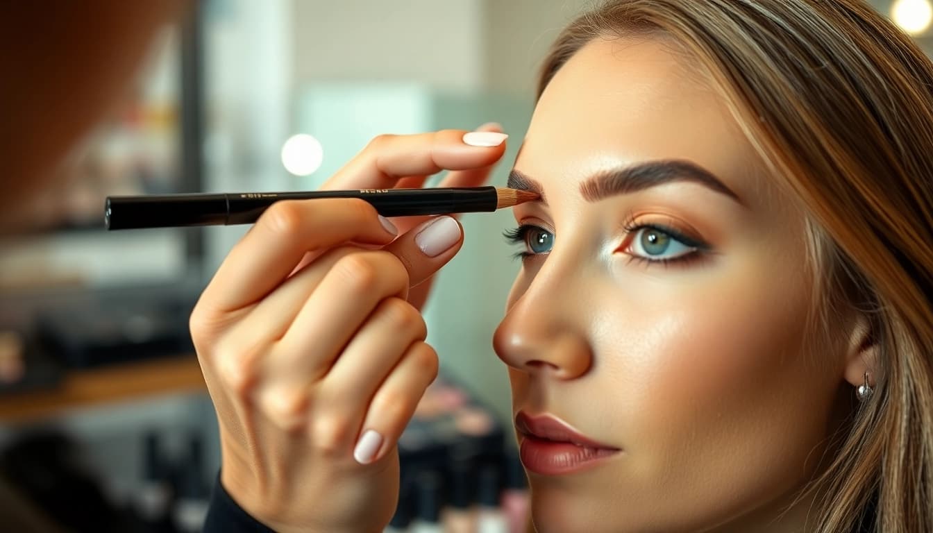 Enhance your eyebrows with a precision brow pen application by a skilled artist.
