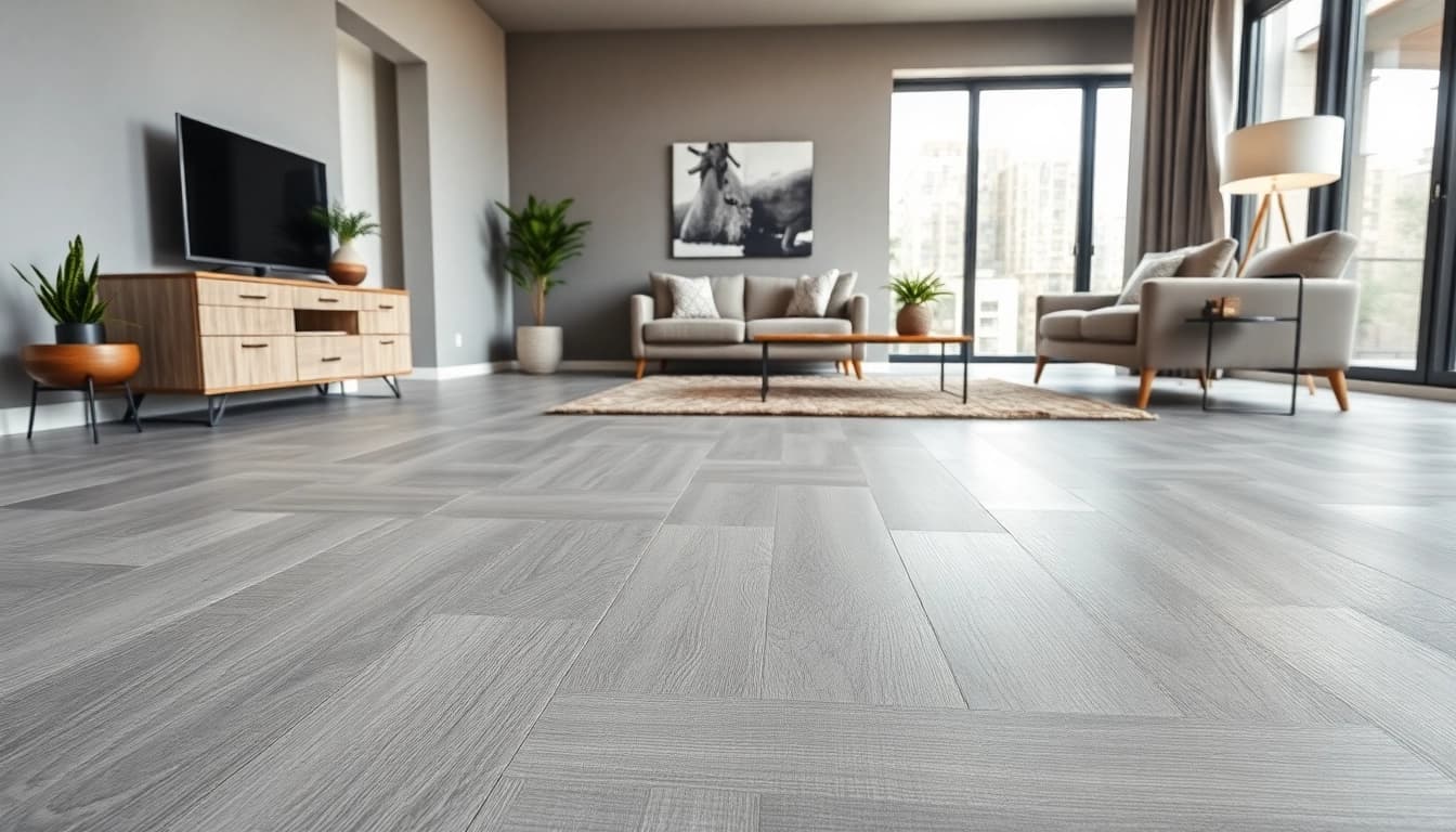 Showcase the best lvp flooring in a stylish living room with contemporary decor and elegant colors.