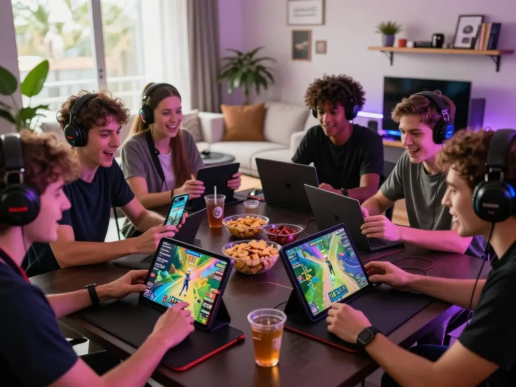 Players enjoying an exciting game session on go88 across devices, showcasing community and vibrant gaming atmosphere.
