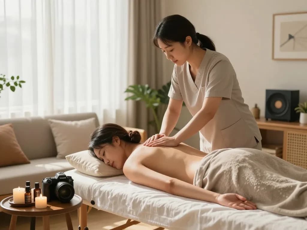 아늑한 집 환경에서 전문 치료사와 함께하는 편안한 출장안마 경험 제공.