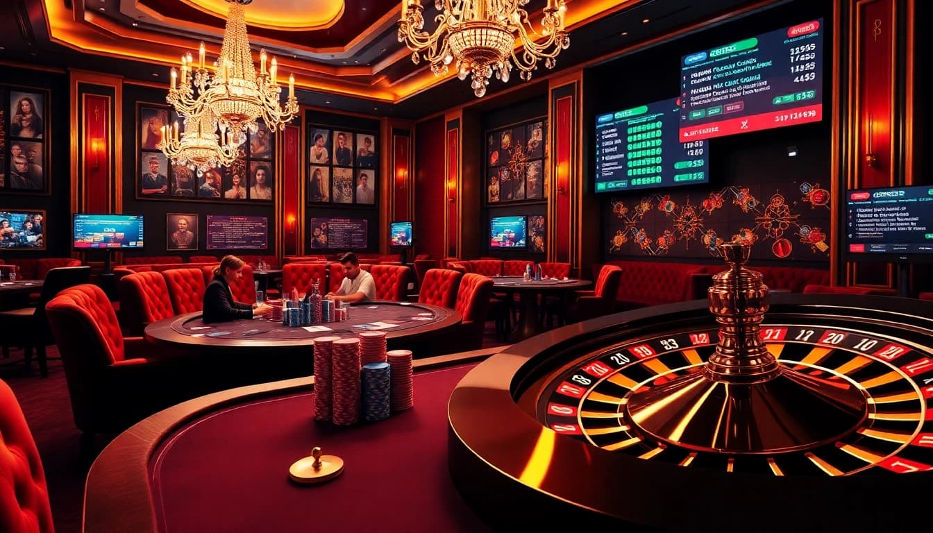 Vivez l'excitation dans un "casino en ligne Français" avec une élégante partie de poker en cours.