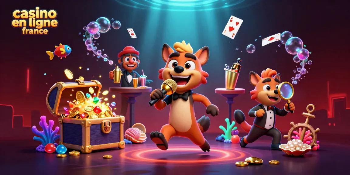 Vivez l'excitation des jeux dans ce casino en ligne France, avec une scène animée de hyènes en train de s'amuser.