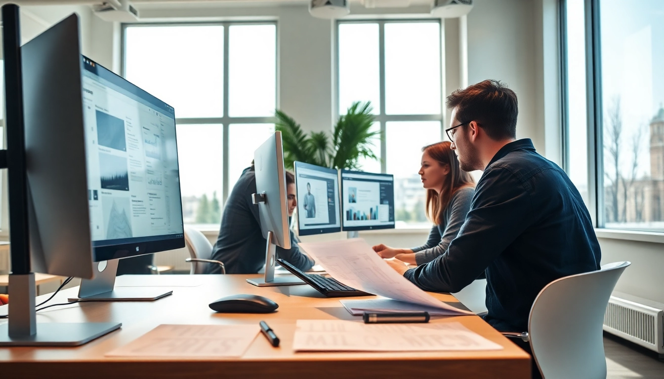 Enhance your brand with innovative web design Edmonton showcasing collaboration in a modern office.