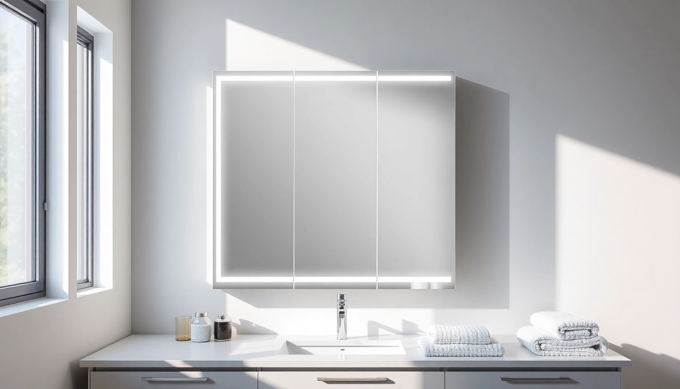 Präsentieren Sie den sonni Spiegelschrank im modernen Bad mit elegantem LED-Licht.