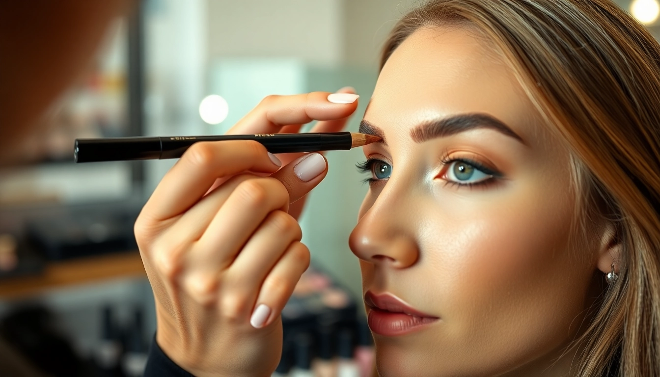 Enhance your eyebrows with a precision brow pen application by a skilled artist.