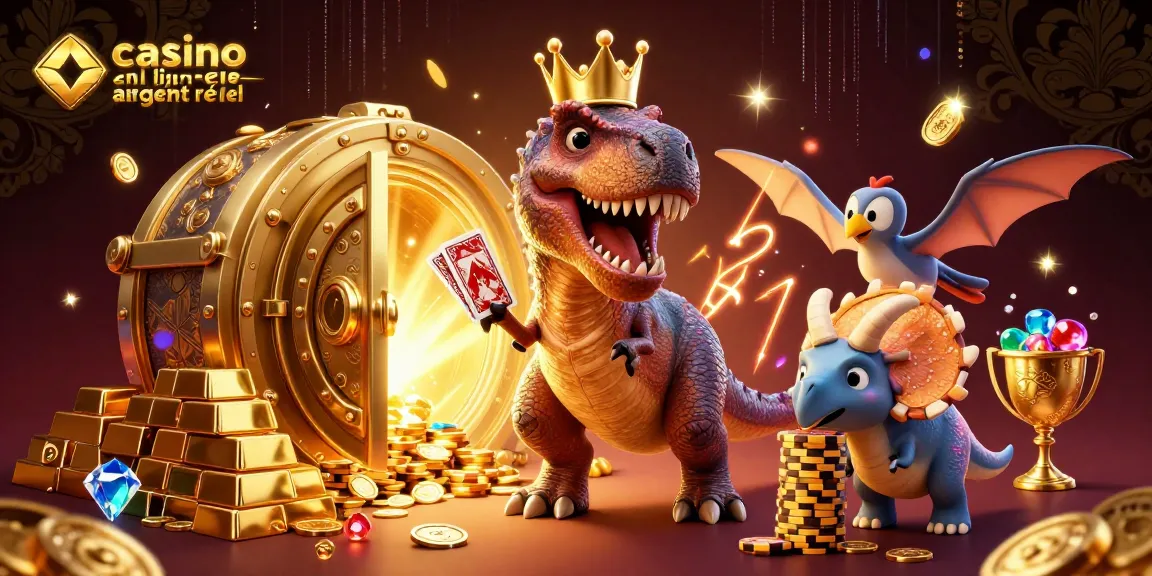 Empilez des jetons dorés avec le meilleur casino en ligne argent réel, T-Rex ébouriffé jouant aux cartes avec l'aide d'un ptérodactyle.