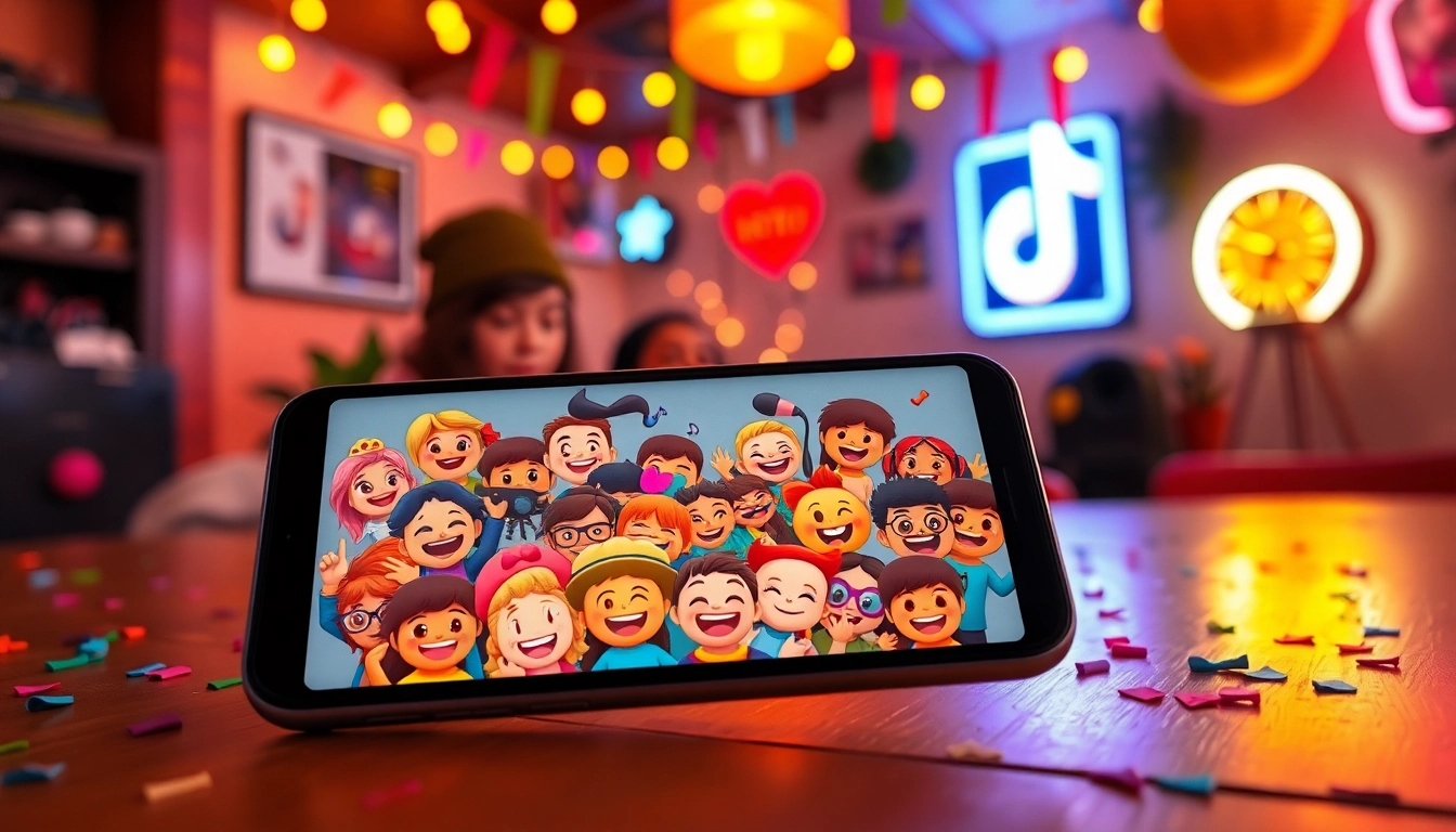 Engaging TikTok emojis displayed on a smartphone, showcasing vibrant emotions and creative expressions.