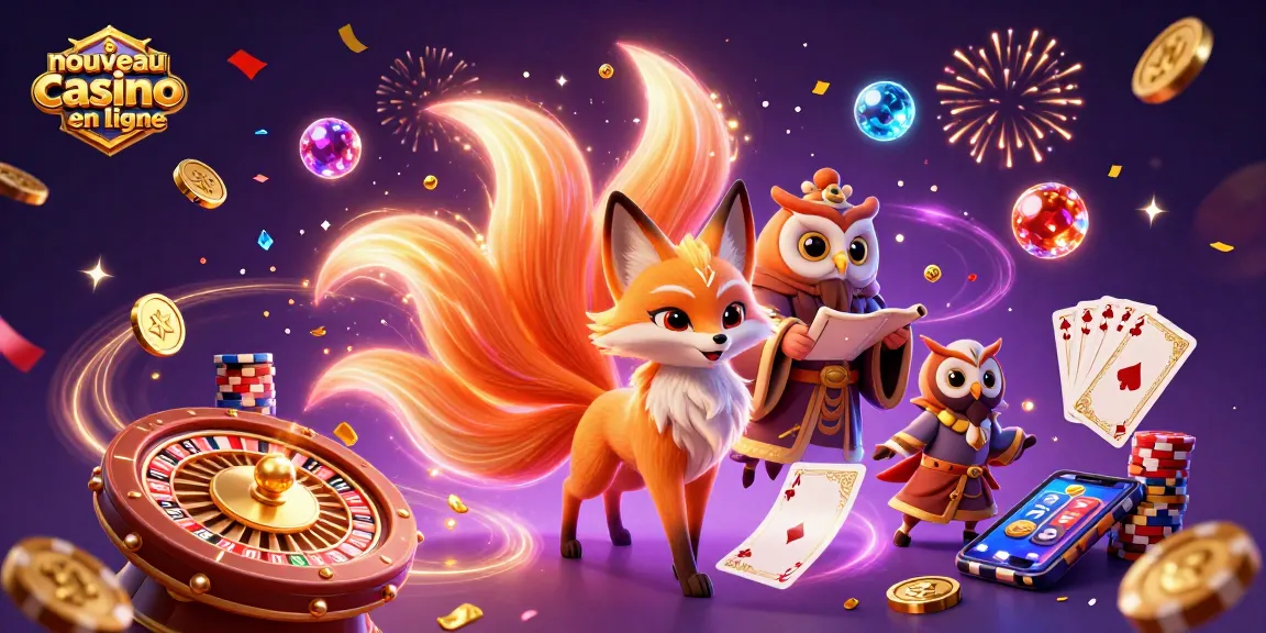 Profitez des jeux des nouveaux casinos en ligne avec cette illustration éclatante pleine de magie et d'excitation.