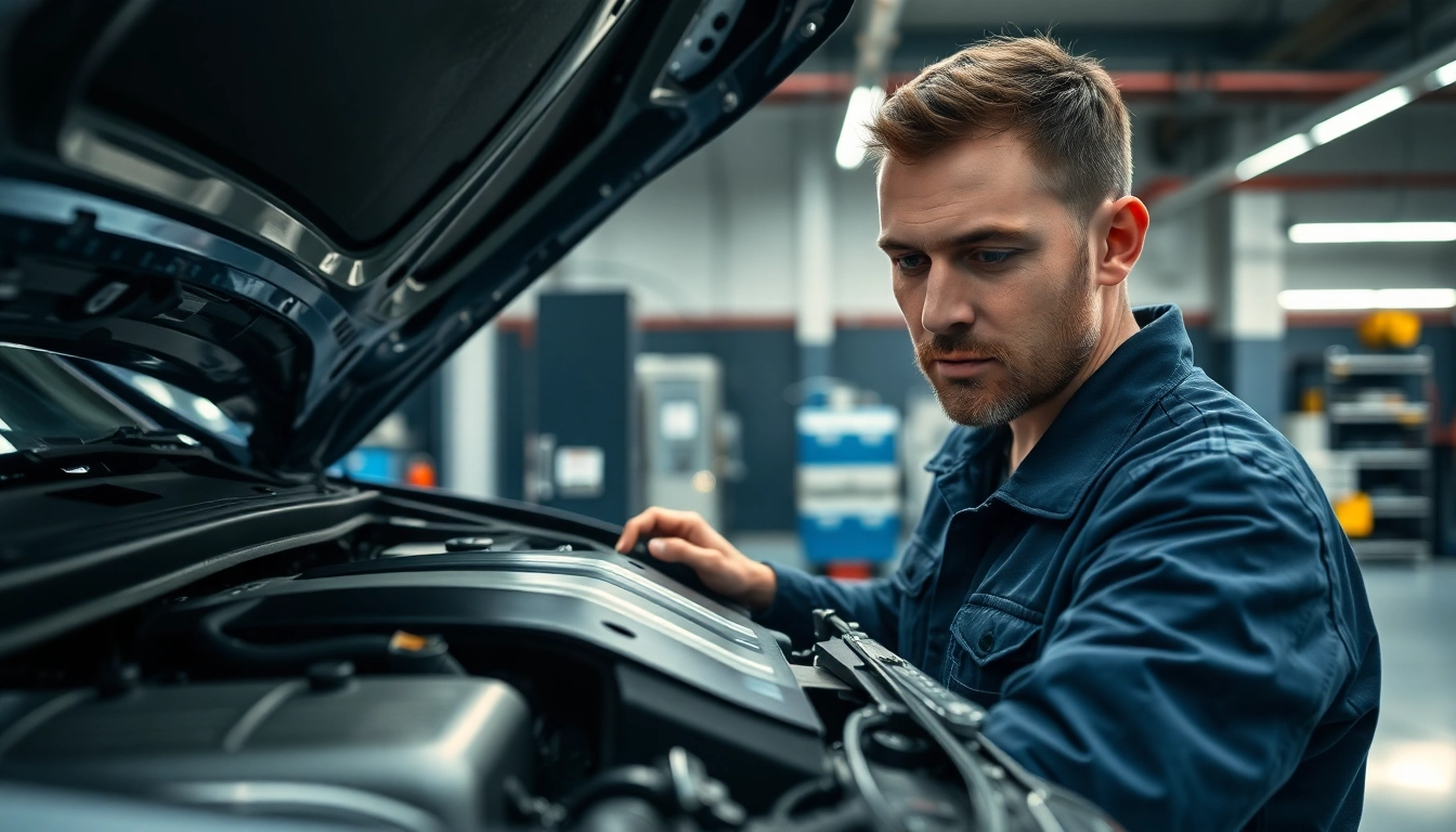 Mechanic conducting a thorough inspection of an extended auto warranty vehicle engine.