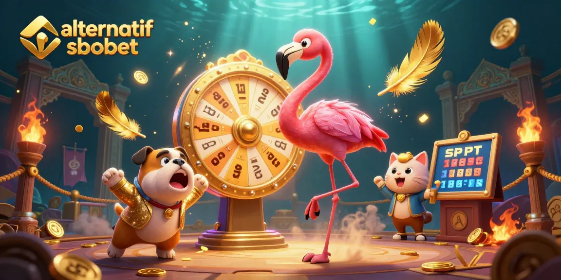 Experience the excitement of alternatif sbobet with dynamic characters and gaming elements in a thrilling scene.