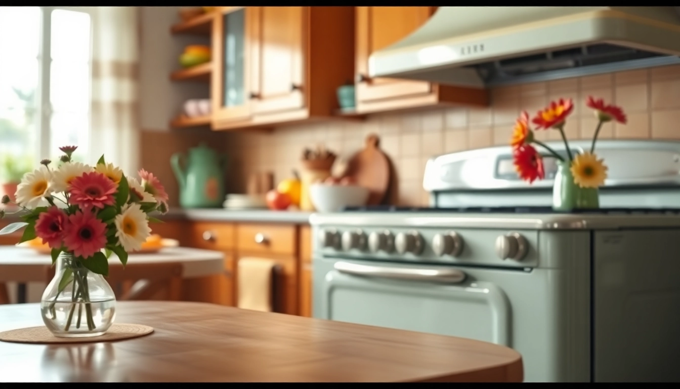 Cook beautifully with a Retro Oven highlighted in a vintage kitchen scene.
