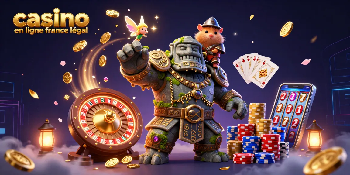 Plongez dans le monde du casino en ligne France légal avec des héros, jetons et magie scintillante.