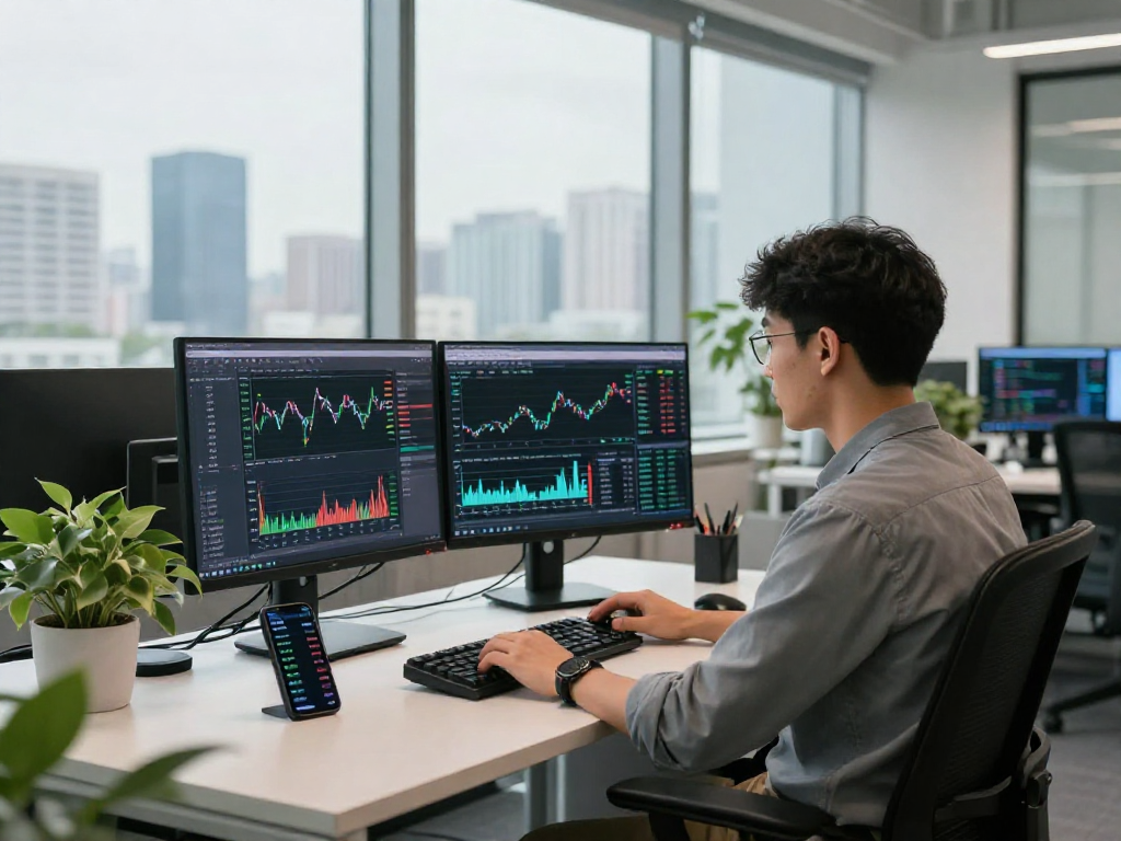 Real-time market data on 700.HK live quote API displayed in a modern tech workspace with coding developer.