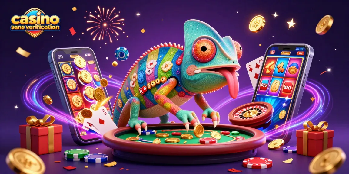 Profitez de l'expérience magique dans un casino sans vérification avec un propriétaire caméléon coloré.