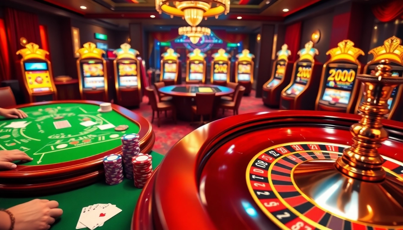 Vivez l'excitation du casino en ligne Français avec des tables de poker et des machines à sous lumineuses.