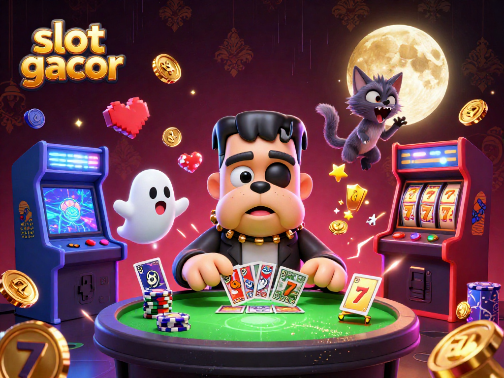 Engage in thrilling slot gacor action amidst vibrant 3D casino characters and gaming elements.