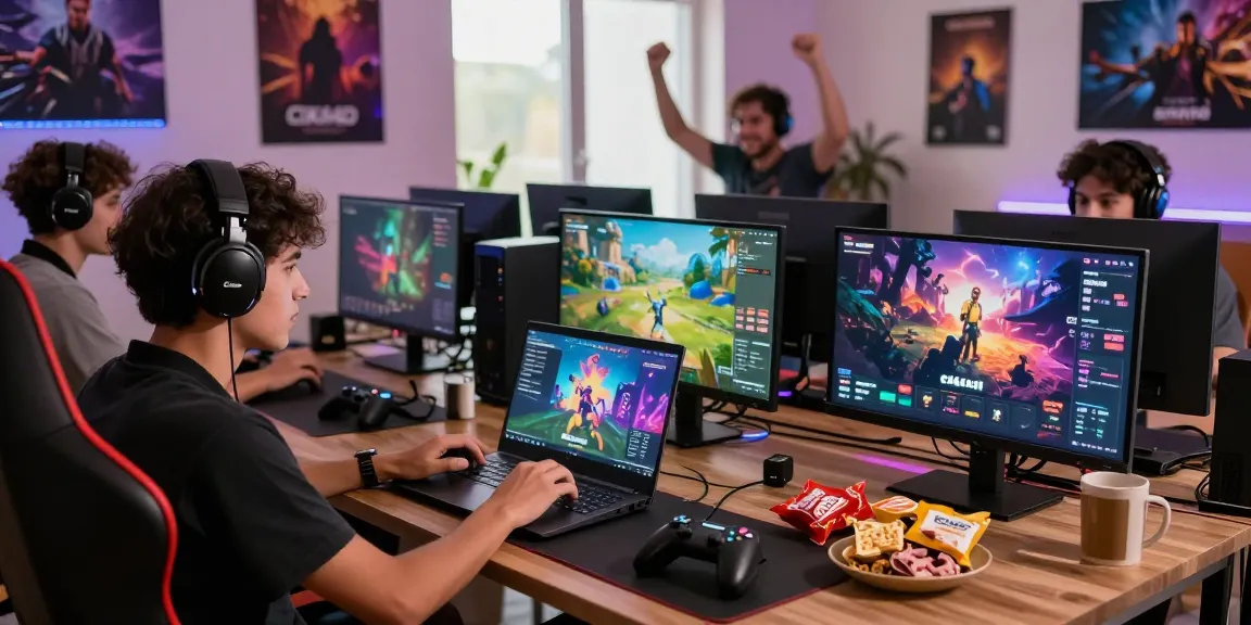 Players enjoying CIKA4D online gaming experience in a vibrant home setup.
