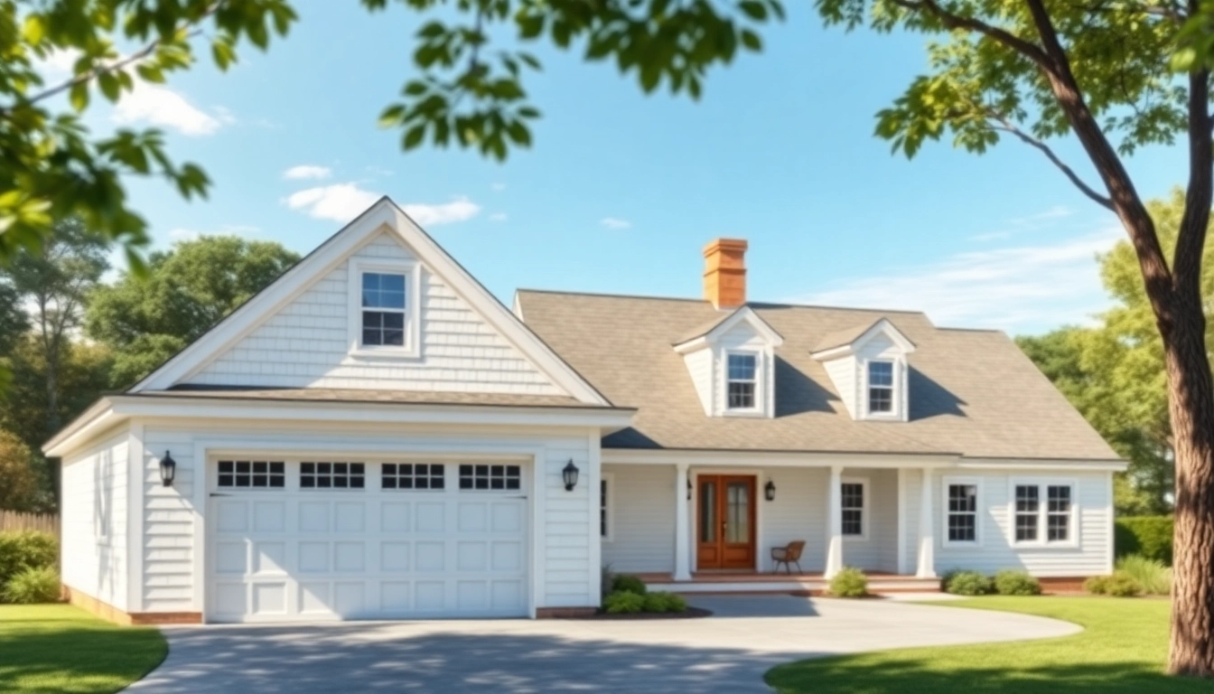 Enhance your property with a stunning cape cod home addition showcasing a stylish attached garage.
