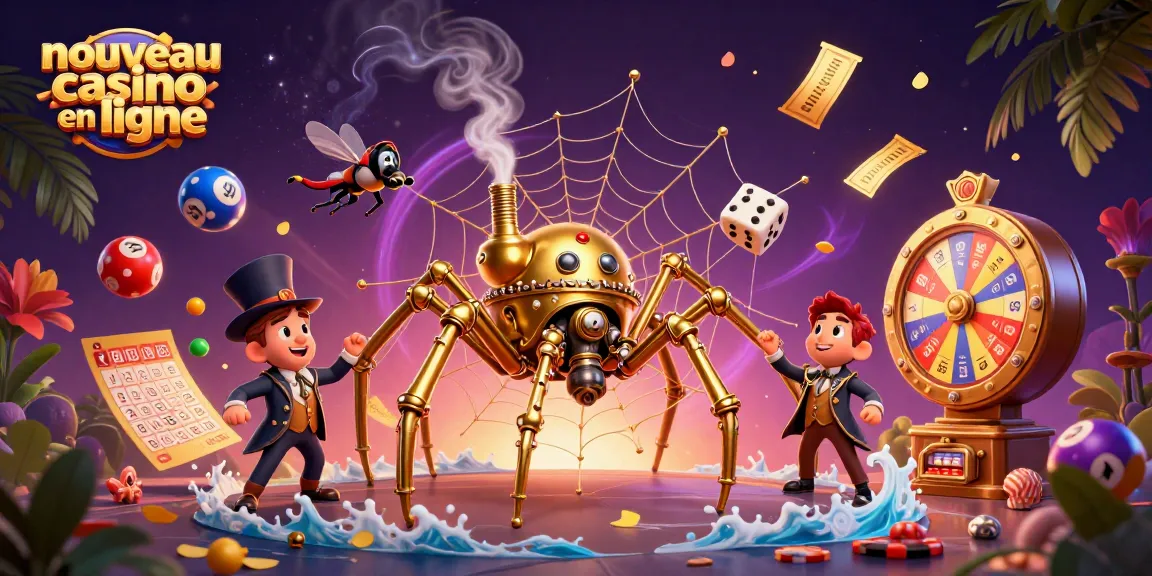 Plongez dans l'univers du nouveau casino en ligne avec une illustration 3D captivante.