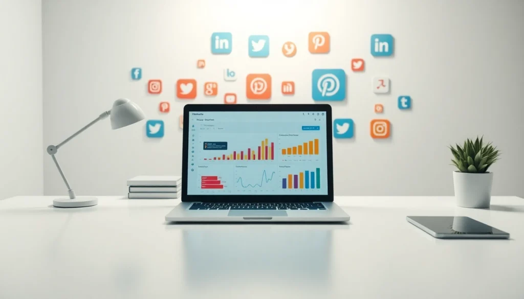 Engaging professional setting illustrating the best smm panel with digital marketing analytics and vibrant social media icons.