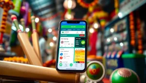 Engaging view of sports betting apps India on a smartphone in a lively Indian environment.