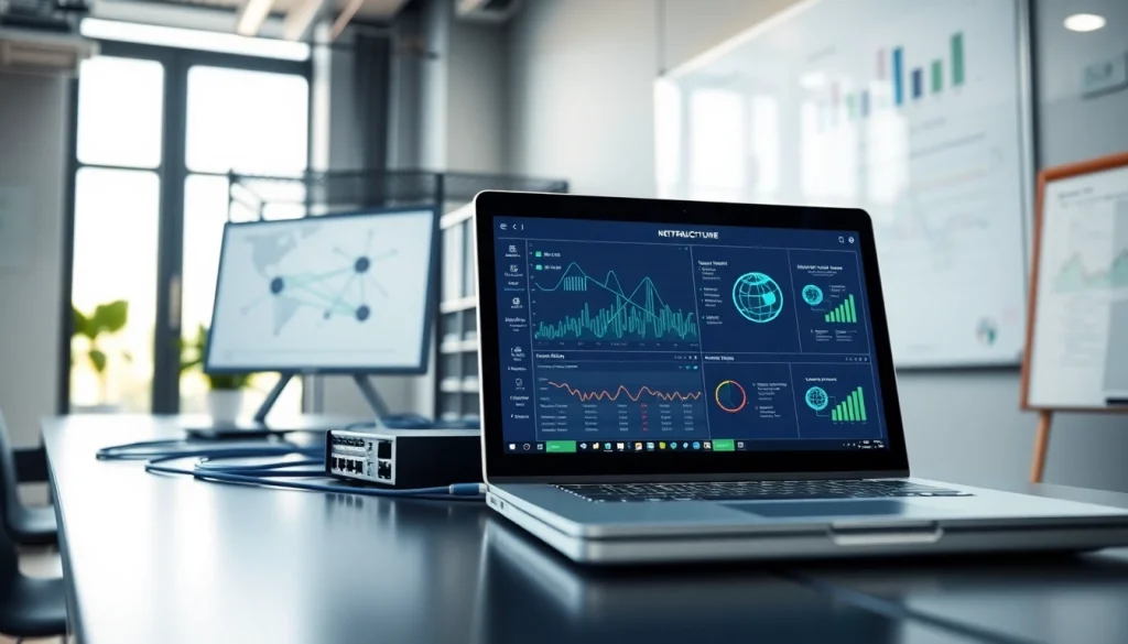 Optimize network infrastructure setup showcasing advanced hardware and connectivity in a bright office.