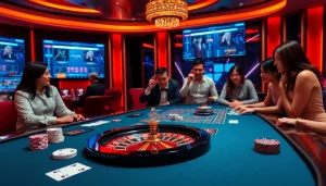 Players enjoying games at Vua99 casino with vibrant tables and professional atmosphere.