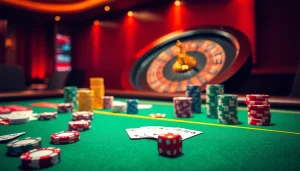Marvelbet offers an exhilarating gaming experience with vibrant casino tables and poker chips.