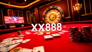 Players experiencing the excitement of baccarat at XX88 casino with vibrant chips and cards.