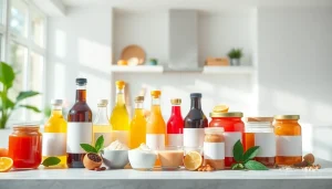 Showcasing an array of products from a sweetener supplier with vibrant colors and a clean presentation.