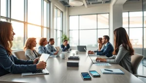 현대적인 사무실 환경에서 논의되는 소액결제(마이크로결제) 서비스