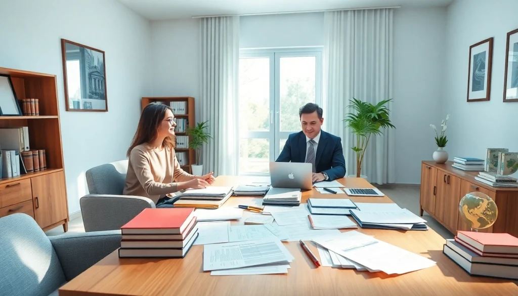 Certified translation services in a professional office setting highlighting soudní překlad.