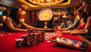 Players enjoying exciting games at Babu88 casino table with chips and roulette.