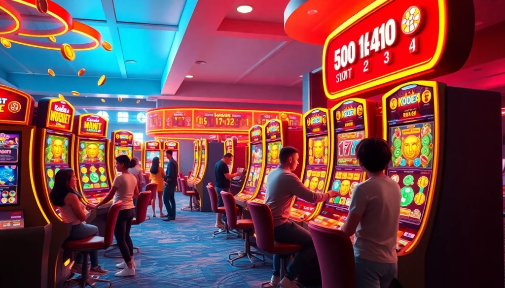 Exciting Kode4d slot gaming scene with vibrant graphics and engaging user interfaces.