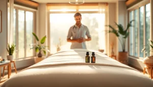 1인샵 내 편안한 마사지 공간을 보여주는 이미지로, 아늑한 장식과 조명이 특징입니다.