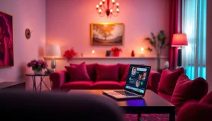 Cozy chat room featuring an engaging sex chat AI interface, perfect for intimate interactions.