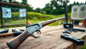 Alamo trigger showcasing precision engineering in a shooting range.