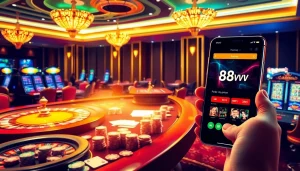 88vv players enjoying a thrilling online casino experience with vibrant tables and slot machines.