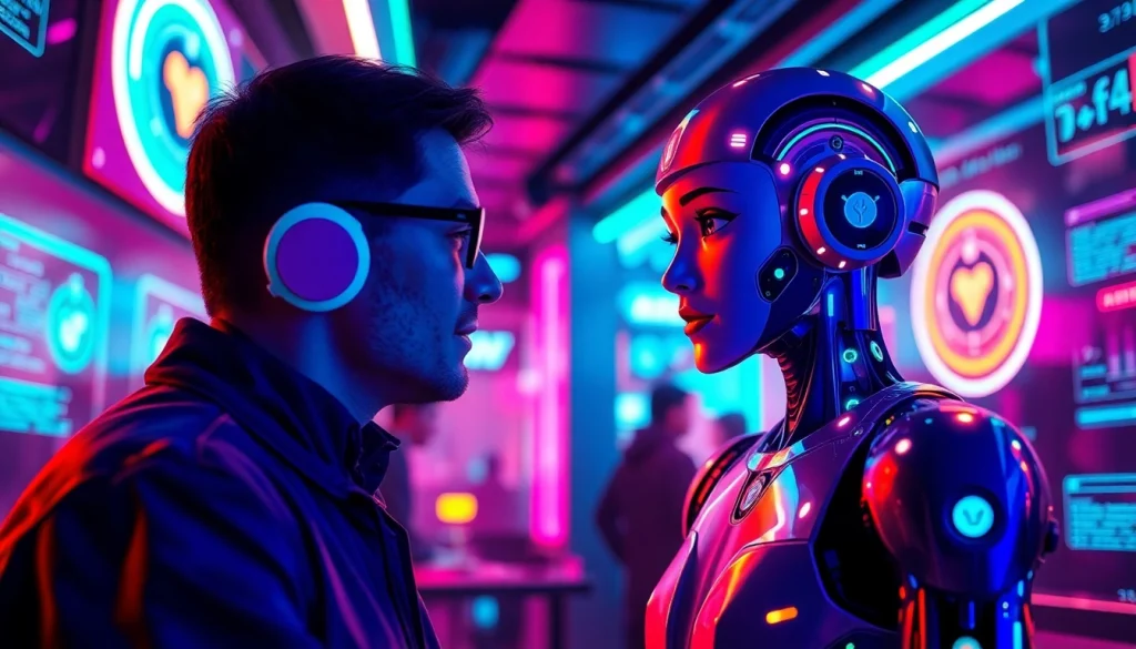 Engaging nsfw ai chat scene with a lifelike AI character in a vibrant digital environment