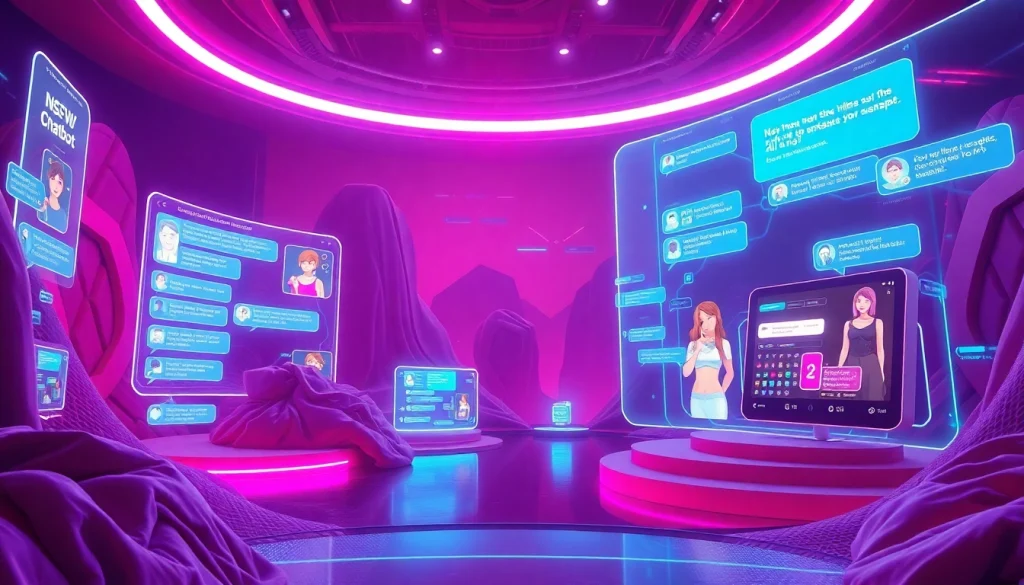 Engaging NSFW AI chatbot interaction in a vibrant virtual landscape.