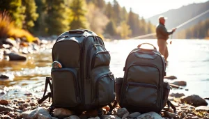Equip yourself with a functional fly fishing backpack designed for outdoor adventures.