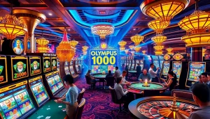 Putar gulungan di Olympus 1000, menampilkan dewa-dewa Yunani dan permainan kasino yang seru.