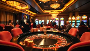 Experience thrilling excitement at CM88's luxurious casino with poker and roulette tables.