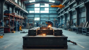 Crafting custom steel fabrication with skilled professionals in a dynamic workshop setting.