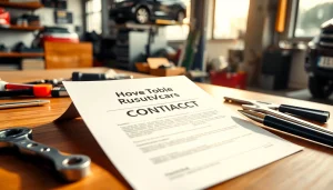 Understand vehicle service contract benefits with a detailed document view and automotive tools.