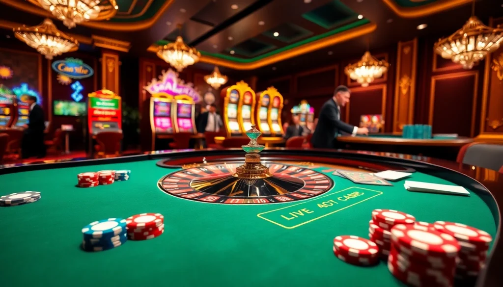 Join the excitement of U88 at a luxury casino with roulette tables and vibrant poker chips.