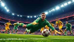 ตารางพรีเมียร์ลีก: ผู้รักษาประตูทำการเซฟลูกบอลในสนามฟุตบอลของพรีเมียร์ลีก